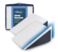 Silentnight Sleep Therapy Wedge Pillow - Memory Foam Ergonomic Soothing Relief - Reduce Aches and Pains Snoring Heartburn Acid Reflux - Post-Surgery Support - Sleeping Sitting Multiuse Support, 2 Pack