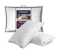 Silentnight Sleepeezee Hotel Luxe Pillow Pair - Generously Filled with Anti-Allergy Fibres - Head & Neck Lasting Support - Silky Soft Cover - Hotel Comfort & Luxury Sleep - Machine Washable, 2 Pack