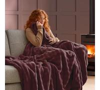 Silentnight Snugsie Bubble Fleece Giant Blanket - Snuggly Warmth Huggable Comfort Plush Throw - Soft & Cosy Super Sized Blanket for Whole Family Sofa Couch Bed - Machine Washable, 240x180cm, Berry