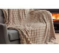 Silentnight Snugsie Bubble Fleece Giant Blanket Throw:Natural
