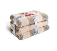 Silentnight Snugsie Faux Fur Blanket - Snuggly Velvety Soft Feel Throw - Warmth Huggable Comfort - Cosy & Stylish Blanket for Whole Family Sofa Couch Bed - Machine Washable, 130x180cm, Natural Check