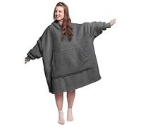 Silentnight Snugsie Oversized Hooded Fleece Blanket Charcoal
