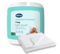 Silentnight Summer Breeze 1.0 Tog Duvet - Soft & Lightweight Summer Duvet Quilt Ideal for Warm Nights and Hot Sleepers - Breathable Cool Comfort - Hypoallergenic and Machine Washable, Double