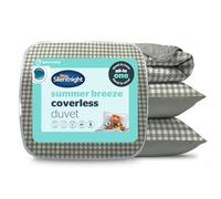 Silentnight Summer Breeze Coverless Duvet - Gingham Print 4.5 Tog Summer Lightweight Super King Duvet Quilt Reversible - Includes Matching Pillowcase - Machine Washable - Sage Gingham - Super King