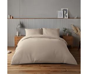 Silentnight Supersoft 3 Piece Bed Set - Stylish Modern Duvet Cover, Fitted Sheet and Pillowcase - Cosy & Comfortable Delicate Touch Bedding - Luxurious Easy Care Microfibre, Single, Natural
