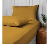 Silentnight Supersoft 3 Piece Bed Set - Stylish Modern Fitted Sheet and Pillowcase Pair - Cosy & Comfortable Delicate Touch Bedding - Luxurious Easy Care Microfibre, Double, Ochre Yellow