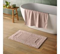 Silentnight Supersoft Bathmat Pink - Super Soft & Super Absorbent 100% Cotton BCI - Quick Drying Plush Texture Non-Slip Base Bathmat - 80 x 50cm - Machine Washable, Pink
