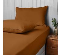 Silentnight Supersoft Bed Set - Stylish Modern Fitted Sheet and Pillowcase Pair - Cosy & Comfortable Delicate Touch Bedding - Luxurious Easy Care Microfibre, Single, Terracotta Orange