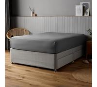 Silentnight Supersoft Double Fitted Sheet - Charcoal Grey Deep Fitted Bed Sheets with Elasticated Hems and Non Iron Fabric - Machine Washable and Hypoallergenic - Double 140 x 190cm - Charcoal Grey