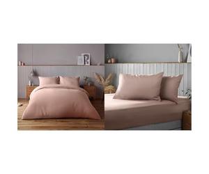Silentnight Supersoft Collection Pink Duvet Cover Set. Supersoft Snuggly Easy Care Duvet Cover & Supersoft Pink Blush Pillowcase Pair Easy Care Soft Snuggly Plain Pillow Cases