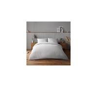 Silentnight Supersoft Collection White Grey Duvet Cover Set. Super Soft and Snuggly Easy Care Duvet Cover Quilt Bedding Set - Single (135cm x 200cm) +