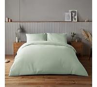 Silentnight Supersoft Collection Sage Duvet Cover Set Super Soft Snuggly Easy Care Duvet Cover Quilt Bedding Set - Double (200cm x 200cm) + 2 Matching Pillowcase, 542548GE