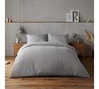 Silentnight Supersoft Duvet Set - Cosy & Comfortable Delicate Touch - Luxurious Easy Care Microfibre with Button Fastening - Stylish & Modern Duvet Quilt Cover + Pillowcase Bed Set, Double, Grey
