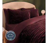 Silentnight Supersoft Faux Fur Duvet Set BERRY DOUBLE