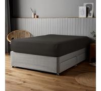 Silentnight Supersoft Fitted Sheet, Black, Double, 2 Pack