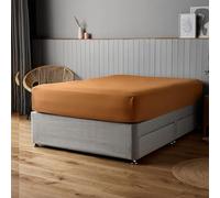 Silentnight Supersoft Natural Fitted Sheet - Cosy & Comfortable Delicate Touch - Easy Care Microfibre with Elasticated Corners - Stylish & Modern Mattress Fitted Sheet, Single, Terracotta Orange
