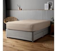Silentnight Supersoft Natural Fitted Sheet - Cosy & Comfortable Delicate Touch - Luxurious Easy Care Microfibre with Elasticated Corners - Stylish & Modern Mattress Fitted Sheet, Double Bed, Natural