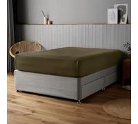 Silentnight Supersoft Fitted Sheet, Olive Green, Double, 2 Pack