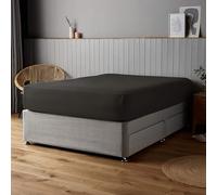 Silentnight Supersoft Natural Fitted Sheet - Cosy & Comfortable Delicate Touch - Luxurious Easy Care Microfibre with Elasticated Corners - Stylish & Modern Mattress Fitted Sheet, Black, Single