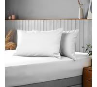Silentnight Supersoft Olive Pillowcase Pair - Cosy & Comfortable Delicate Smooth Touch - Easy Care Microfibre - Stylish & Modern Bed Pillow Case Protector 2 Pack, Retain Shape & Colour, White