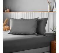 Silentnight Supersoft Pillowcase Pair - Cosy & Comfortable Delicate Smooth Touch - Easy Care Microfibre - Stylish & Modern Bed Pillow Case Protector 2 Pack, Retain Shape & Colour, Charcoal