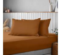 Silentnight Supersoft Olive Pillowcase Pair - Cosy & Comfortable Delicate Smooth Touch - Easy Care Microfibre - Stylish Bed Pillow Case Protector 2 Pack, Retain Shape & Colour, Terracotta Orange