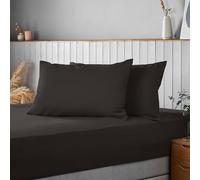 Silentnight Supersoft Pillowcase Pair - Cosy & Comfortable Delicate Smooth Touch - Easy Care Microfibre - Stylish & Modern Bed Pillow Case Protector 2 Pack, Retain Shape & Colour, Black