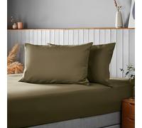 Silentnight Supersoft Olive Pillowcase Pair - Cosy & Comfortable Delicate Smooth Touch - Easy Care Microfibre - Stylish & Modern Bed Pillow Case Protector 2 Pack, Retain Shape & Colour, Olive Green