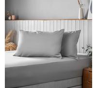 Silentnight Supersoft Olive Pillowcase Pair - Cosy & Comfortable Delicate Smooth Touch - Easy Care Microfibre - Stylish & Modern Bed Pillow Case Protector 2 Pack, Retain Shape & Colour, Grey