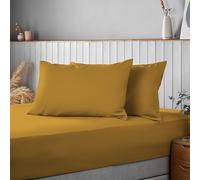 Silentnight Supersoft Ochre Pillowcase Pair - Cosy & Comfortable Delicate Smooth Touch - Easy Care Microfibre - Stylish & Modern Bed Pillow Case Protector 2 Pack, Retain Shape & Colour, Yellow Ochre
