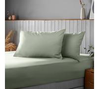 Silentnight Supersoft Pillowcase Pair - Cosy & Comfortable Delicate Smooth Touch - Easy Care Microfibre - Stylish & Modern Bed Pillow Case Protector 2 Pack, Retain Shape & Colour, Sage Green