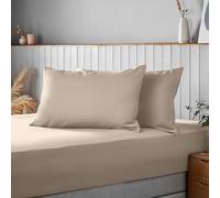 Silentnight Supersoft Olive Pillowcase Pair - Cosy & Comfortable Delicate Smooth Touch - Easy Care Microfibre - Stylish & Modern Bed Pillow Case Protector 2 Pack, Retain Shape & Colour, Natural