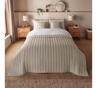 Silentnight Supersoft Quilted Bedspread - Add a Layer of Extra Style and Warmth - Smooth Comfy Touch Microfibre Coverlet Bed Sofa Throw Machine Washable and Non-Iron Fabric - 150x200cm, Natural