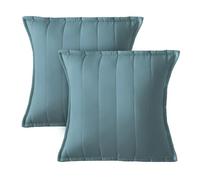 Silentnight Supersoft Quilted Cushion - Stylish Soft Touch Super Comfy Bed Sofa Cushion - Retain Shape Filled with Bouncy Fibres - Machine Washable Cover and Non-Iron Fabric, 45x45cm, Blue, 2 Pack