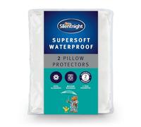 Silentnight Supersoft Quilted Waterproof Pillow Protector, Microfibre, White, Pack of 2