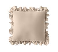 Silentnight Supersoft Ruffle Cushion - Stylish Soft Touch Super Comfy Bed Sofa Cushion - Retain Shape Filled with Bouncy Fibres - Removable Machine Washable Cover and Non-Iron Fabric 45x45cm, Natural