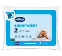 Silentnight Superwash Pillows - Soft Comfortable Medium Support - Filled with Fibadown™ Fibres - Designed to Withstand Repeated Machine Washing for Fresh & Hygienic Sleep - Hypoallergenic, 2 Pack