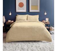 (Double) Silentnight Teddy Fleece Duvet Set Natural with Pillowcase