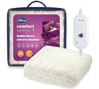 Silentnight Teddy Fleece Electric Blanket Double - Heating Underblanket with 3 Heat Settings, Easy Fit Elasticated Straps and Overheat Protection - Machine Washable - Double, 120x135cm