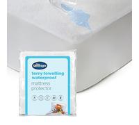 Silentnight Terry Towelling Waterproof Mattress Protector - Supersoft 100% Cotton - Breathable & Absorbent Rustle-Free Deep Fitted Skirt Protection - Hypoallergenic & Machine Washable, Small Double