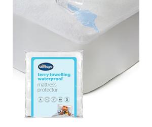 Silentnight Terry Towelling Waterproof Mattress Protector - Supersoft 100% Cotton - Breathable & Absorbent Rustle-Free Deep Fitted Skirt - Bed Protection - Hypoallergenic & Machine Washable, King