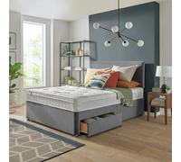 Silentnight Travis Double Ortho 2 Drawer Divan Bed & Headboard - Grey