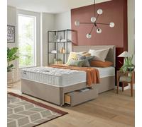 Silentnight Travis Kingsize Comfort 2 Drawer Divan Bed & Headboard - Sand
