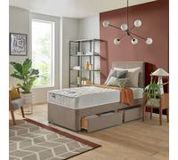 Silentnight Travis Single Comfort 2 Drawer Divan Bed & Headboard - Sand