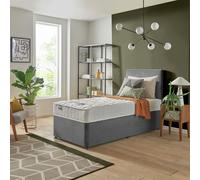 Silentnight Travis Single Comfort Divan Bed & Headboard - Grey