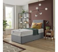 Silentnight Travis Single Memory Sprung Mattress Divan Bed & Headboard - Grey