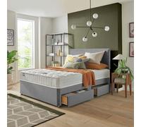 Silentnight Travis Small Double Comfort 4 Drawer Divan Bed & Headboard - Grey