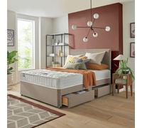 Silentnight Travis Small Double Comfort 4 Drawer Divan Bed & Headboard - Sand