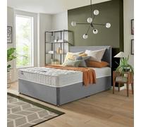 Silentnight Travis Small Double Comfort Divan Bed & Headboard - Grey