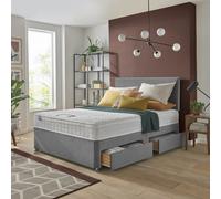 Silentnight Travis Small Double Memory 4 Drawer Divan Bed & Headboard - Grey
